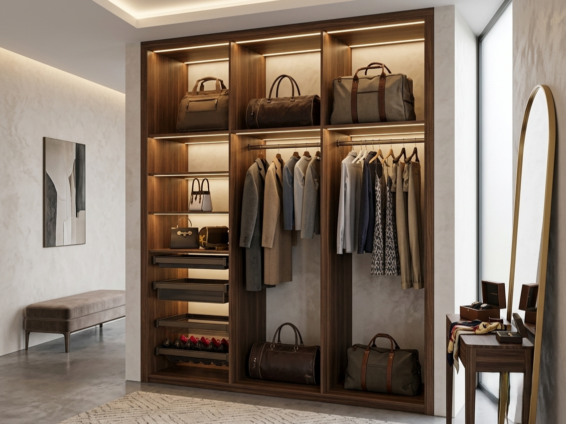MODERN WALK-IN CLOSET 280x240 ACCESSORIES - LED LIGHT