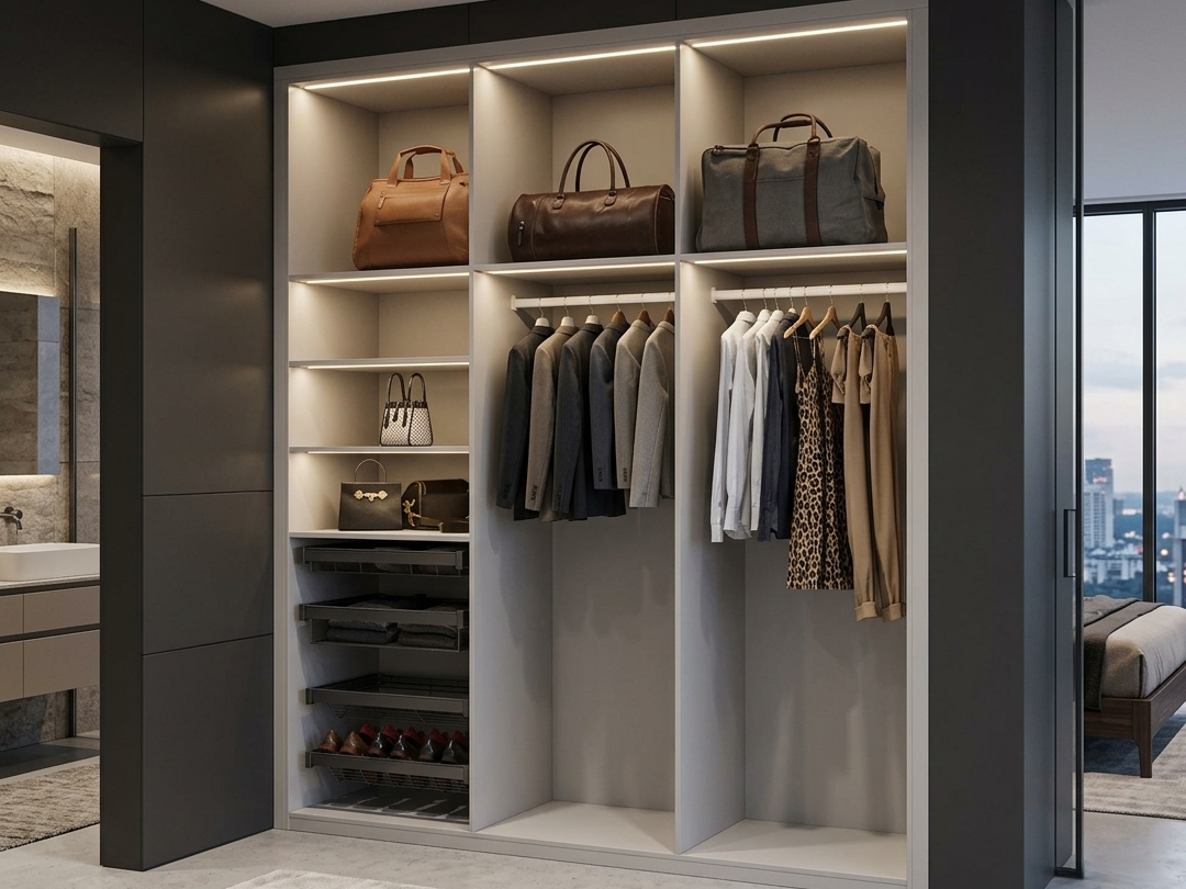 MODERN WALK-IN CLOSET 280x240 ACCESSORIES - LED LIGHT