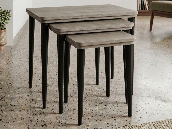 NEXT WOODEN LEG SIDE STOOL SET