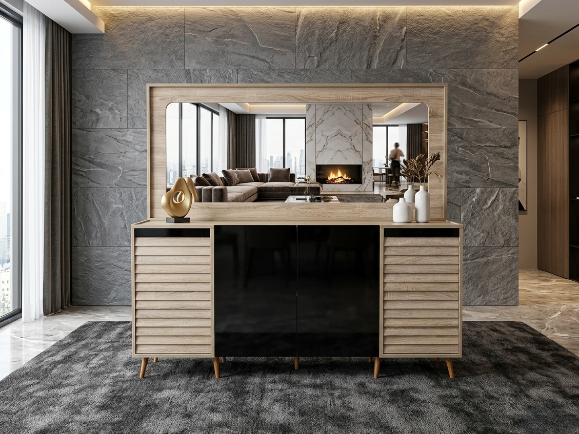 PANJUR DINING CONSOLE & FRAME MIRROR