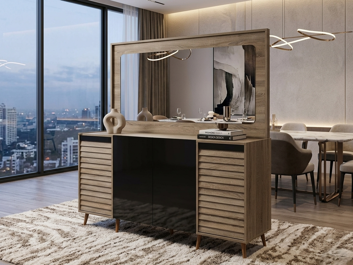PANJUR DINING CONSOLE & FRAME MIRROR