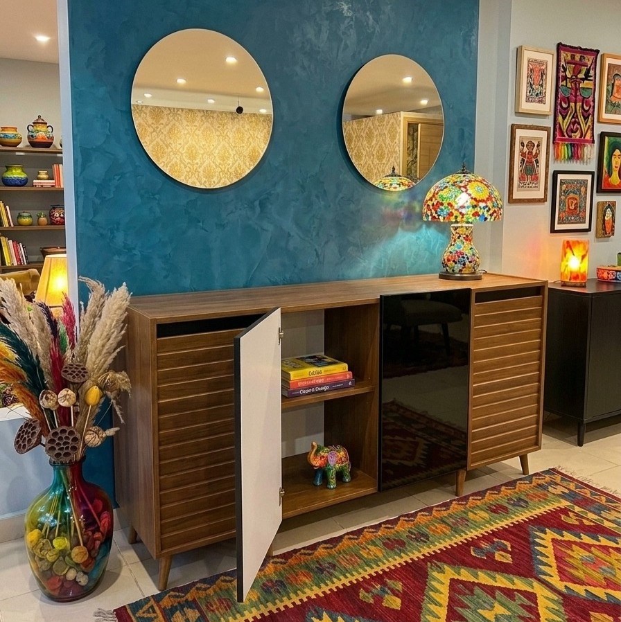 PANJUR DINING CONSOLE & MIRROR(2PCS)