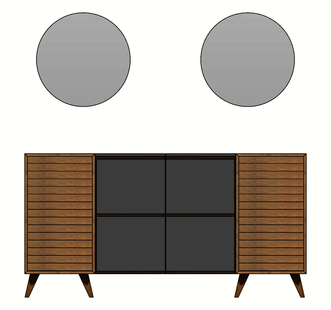 PANJUR DINING CONSOLE & MIRROR(2PCS)