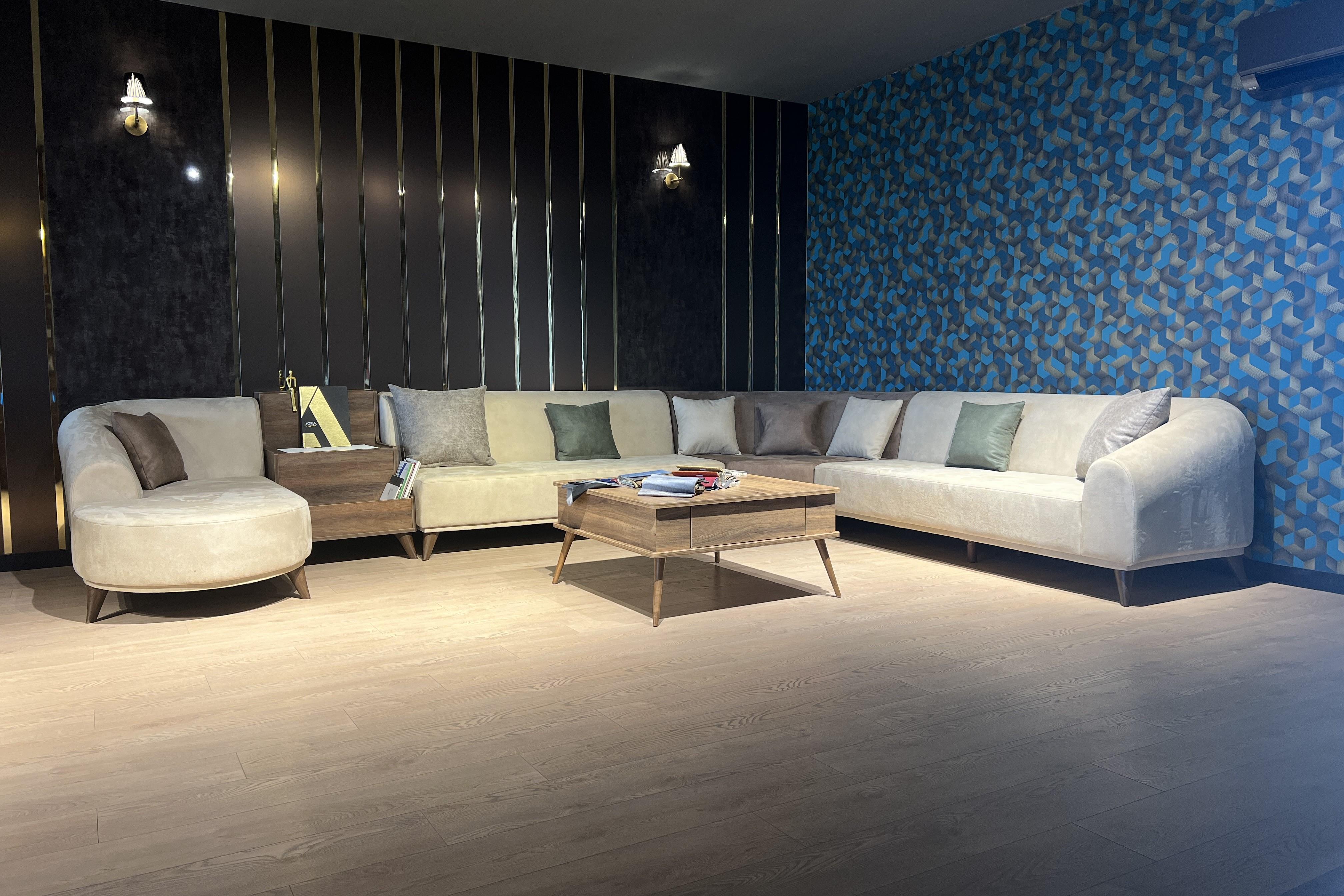 SERENITY CORNER SOFA - DRAPP/NUBUCK