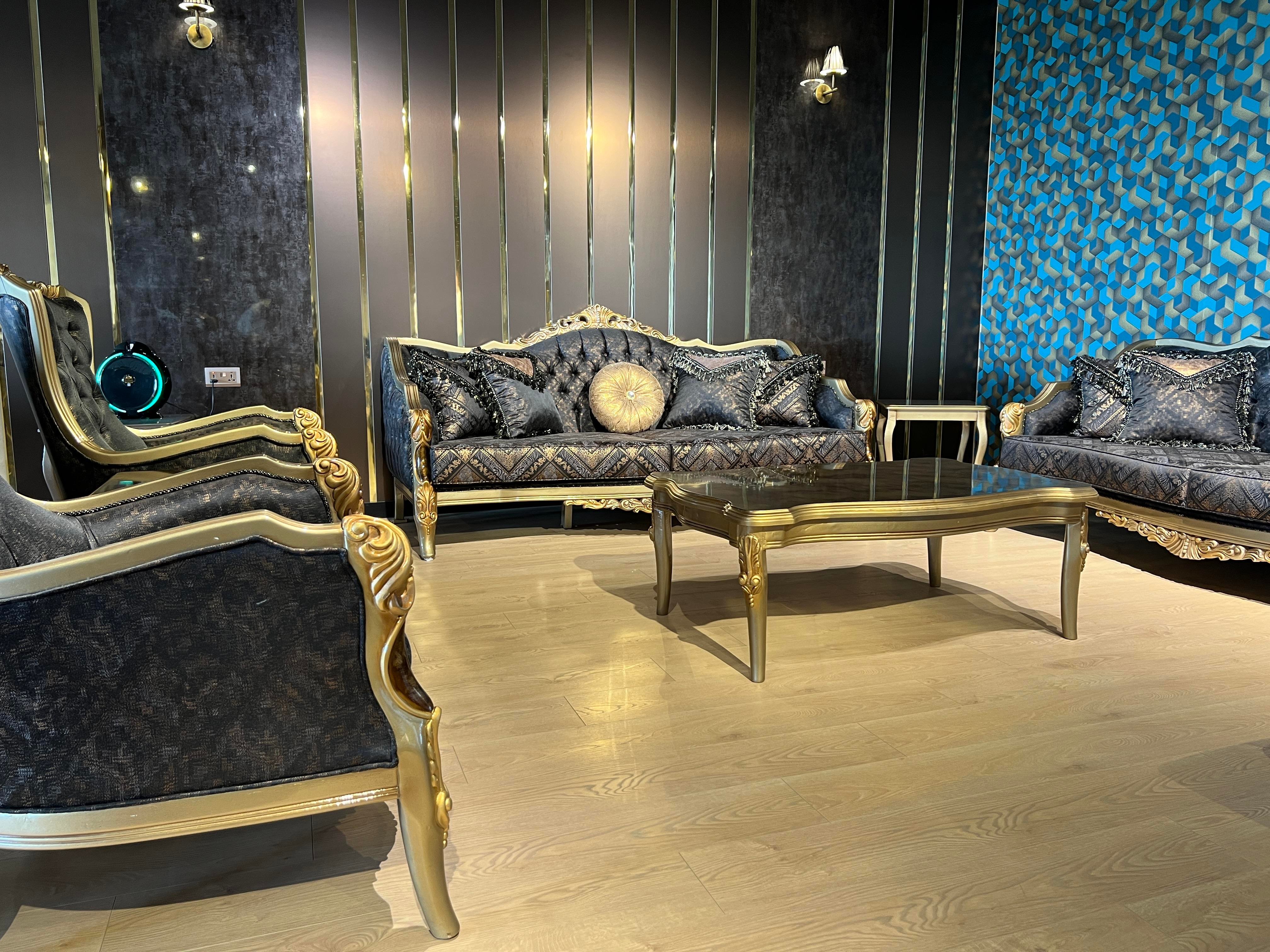 SMARTNESS SOFA SET & CENTER TABLE - SIDE STOOLS