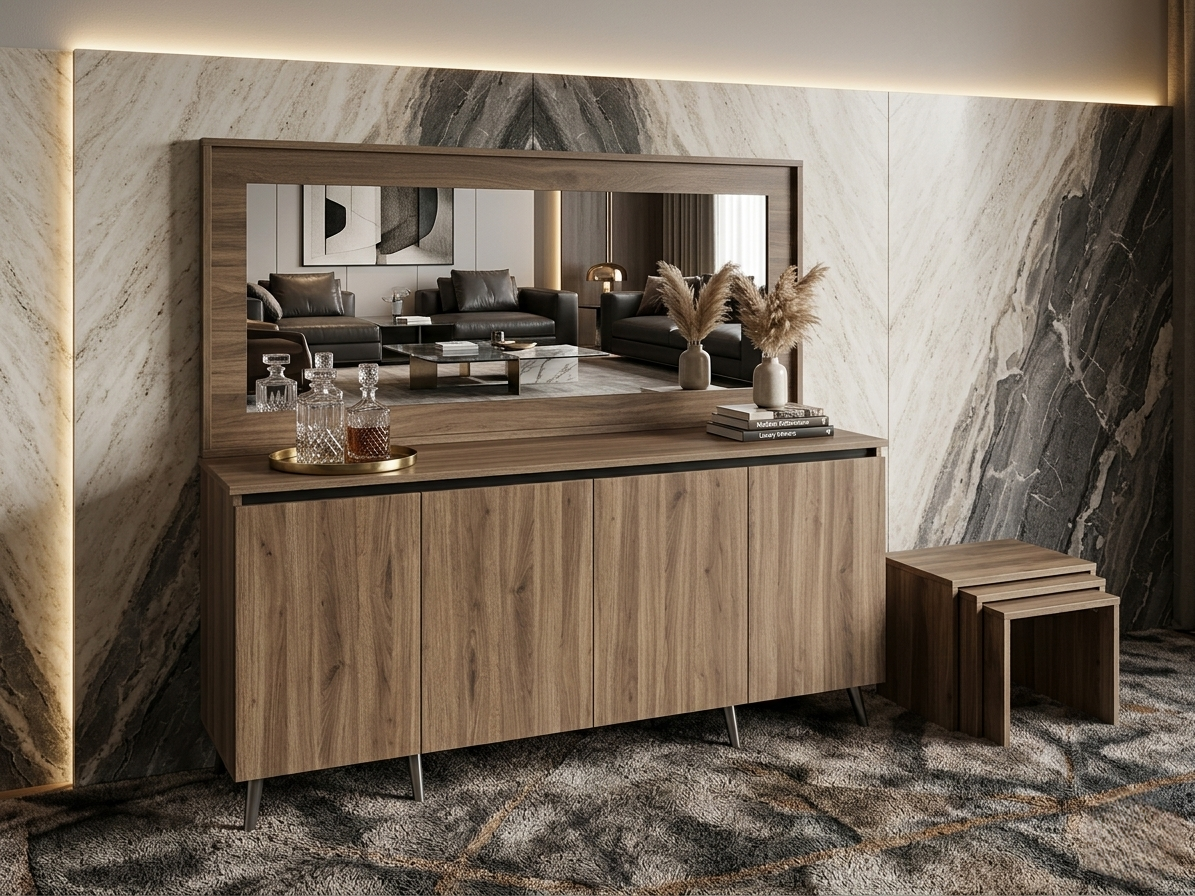 SPACE-X DINING CONSOLE & FRAME MIRROR