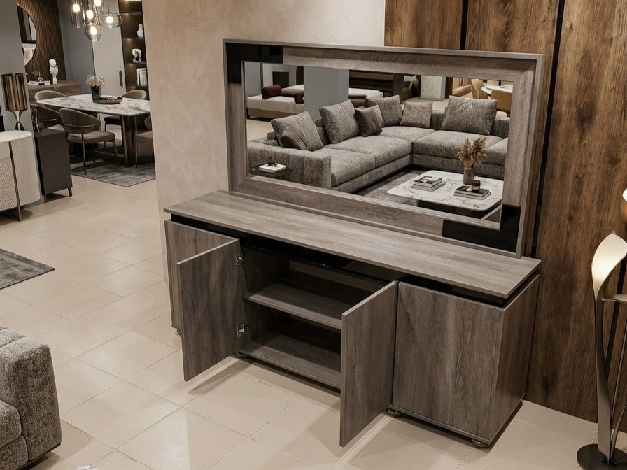 SPACE-X DINING CONSOLE & FRAME MIRROR