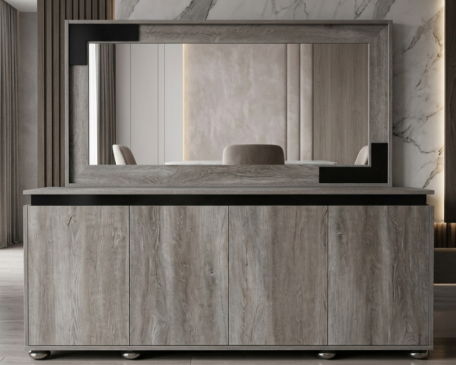 SPACE-X DINING CONSOLE & FRAME MIRROR