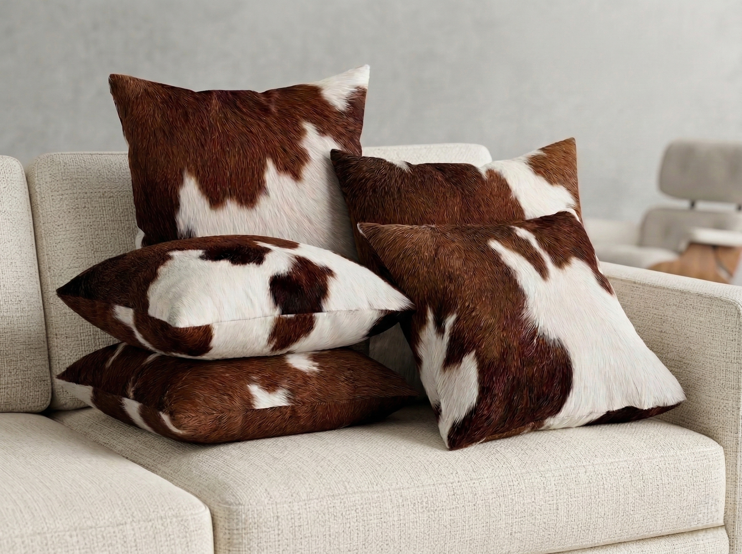 THROW PILLOW COW SKIN COLOUR