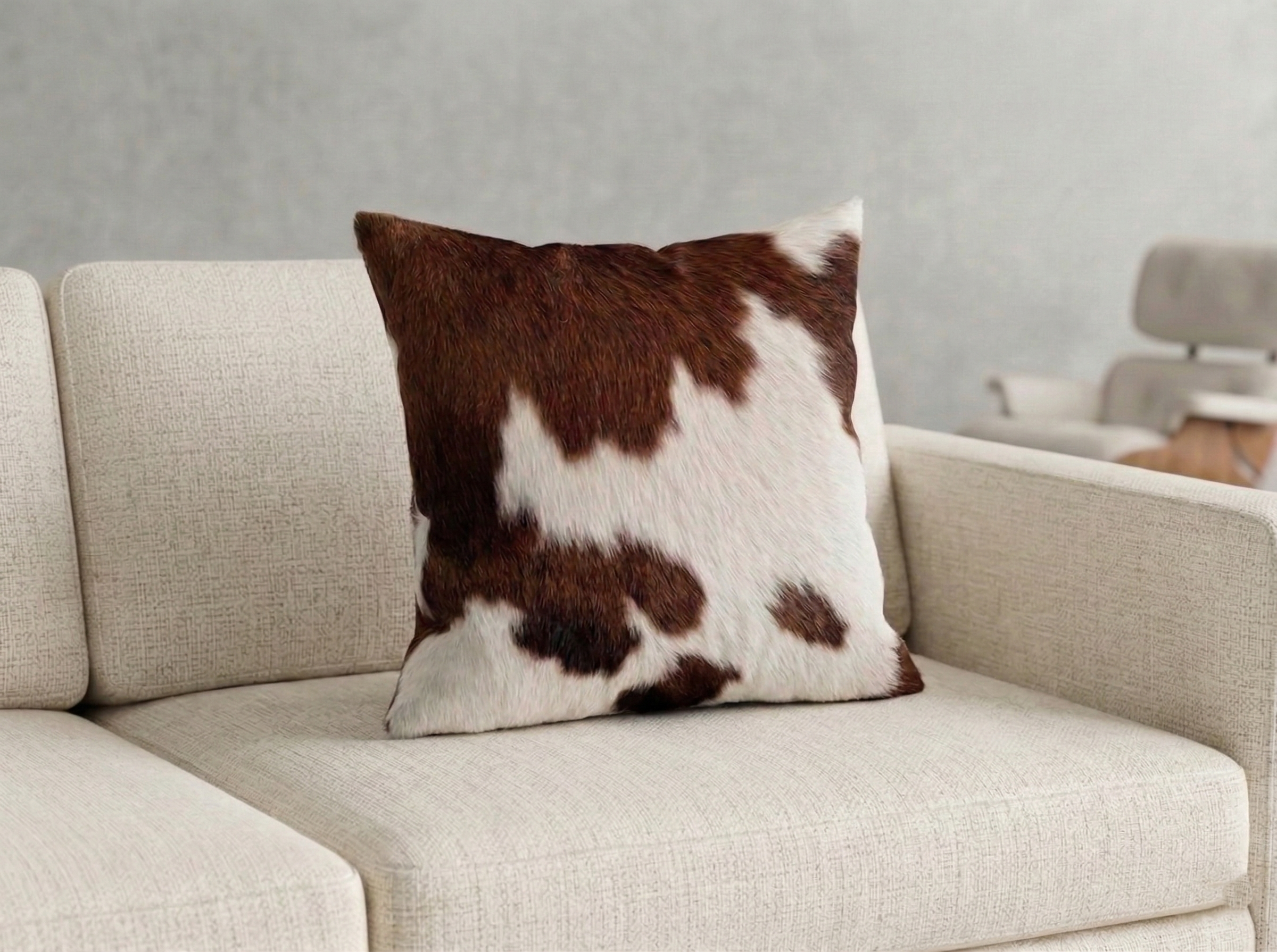 THROW PILLOW COW SKIN COLOUR