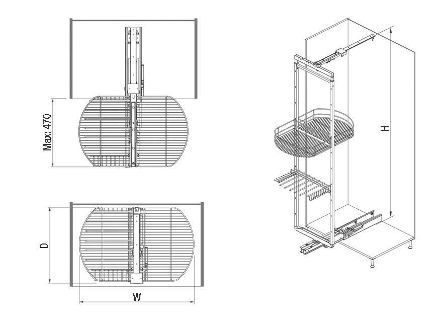 TURNING WARDROBE MECHANISM