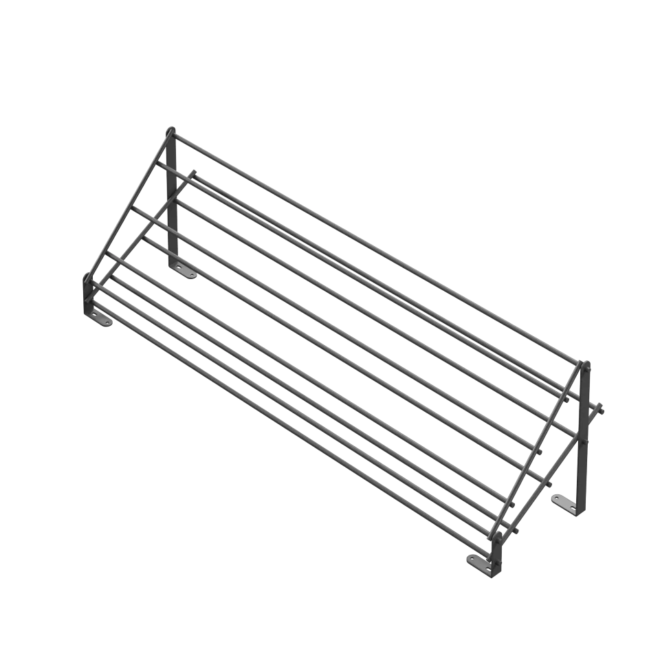 TWO SHELVES OF SHOE HOLDER MOUNTED TO LID