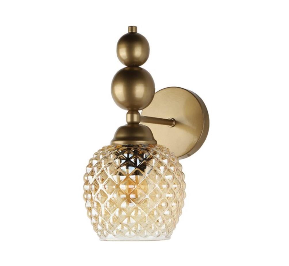 VELAS WALL BRACKET RUSTIC GOLD GLASS LIGHT