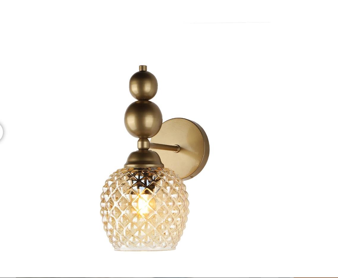 VELAS WALL BRACKET RUSTIC GOLD GLASS LIGHT