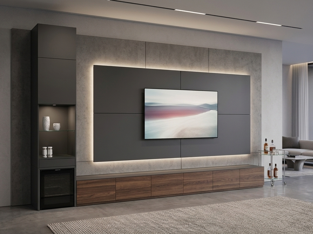 VICTORY TV WALL UNIT TP & LIGHTS