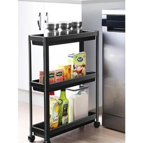 VIYALENTE RECTENGULAR 3 SHELF UNIT & WHEELS