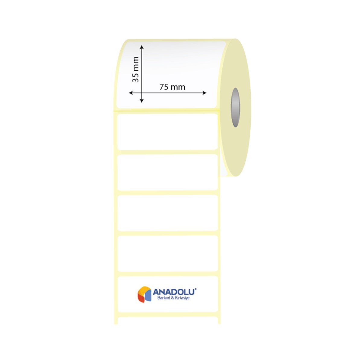 75mm x 35mm Kuşe Etiket