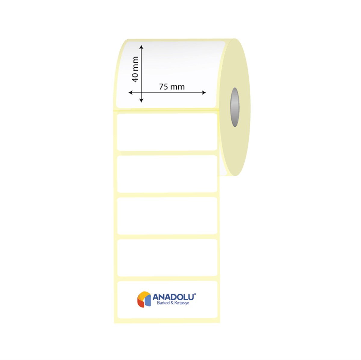 75mm x 40mm Kuşe Etiket