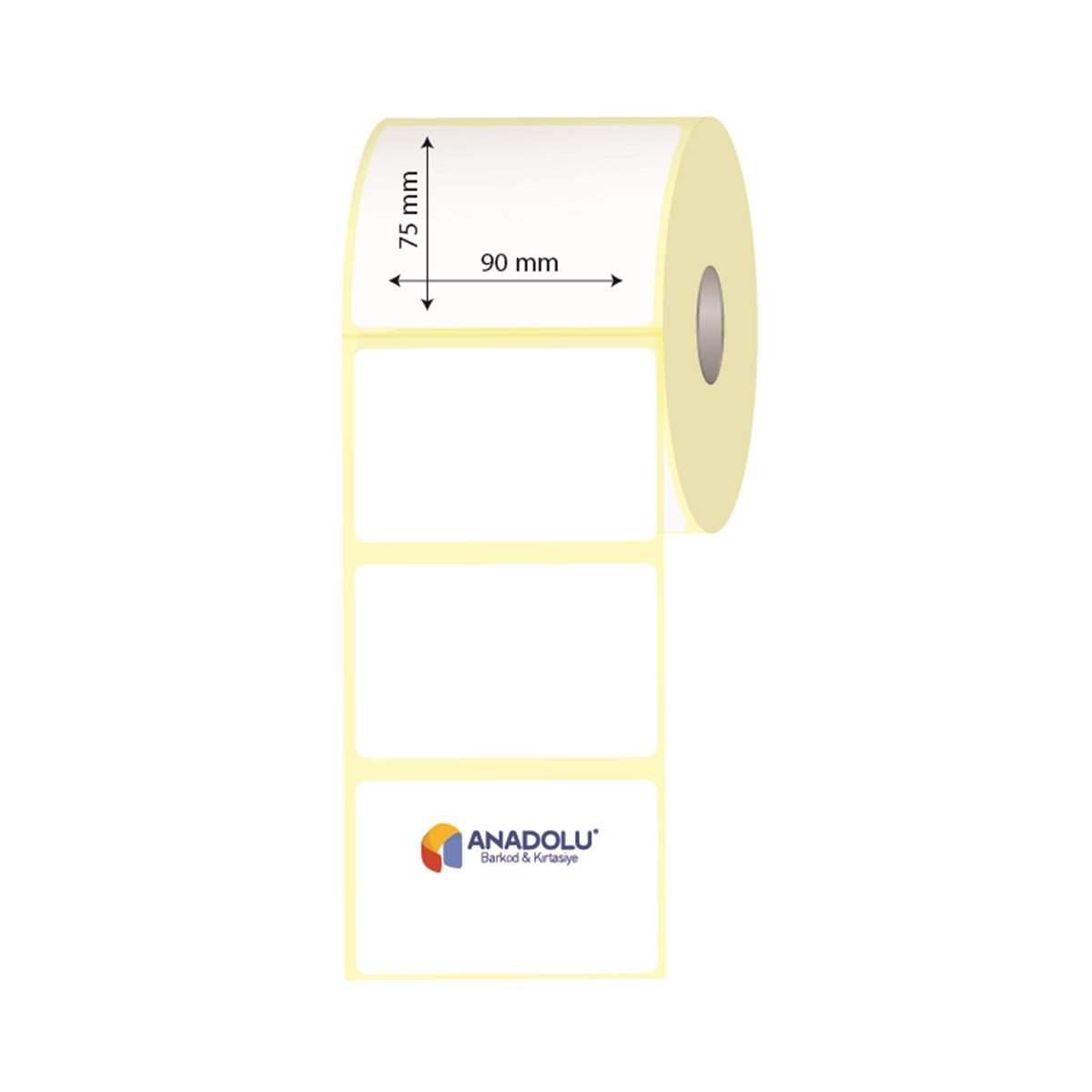 90mm x 75mm Kuşe Etiket