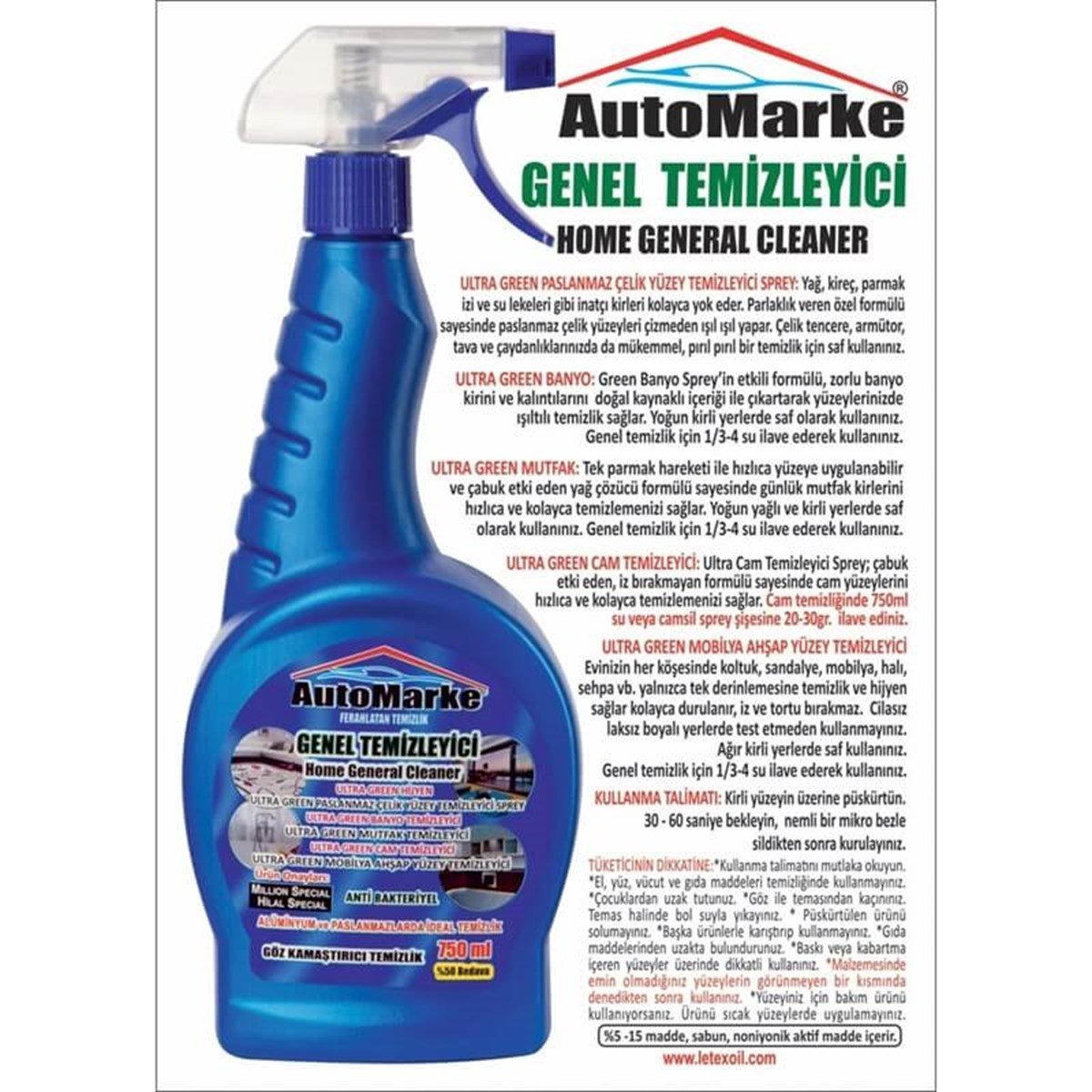 Genel Makina Yedek Parça Temizleyici Sprey 750ml / AMG MYPT