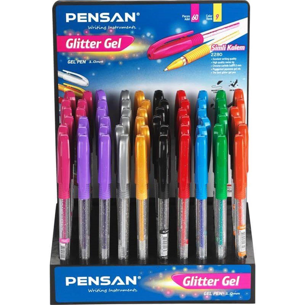 Pensan Glitter Gel Simli Kalem 60 Lı Stand 2228/S