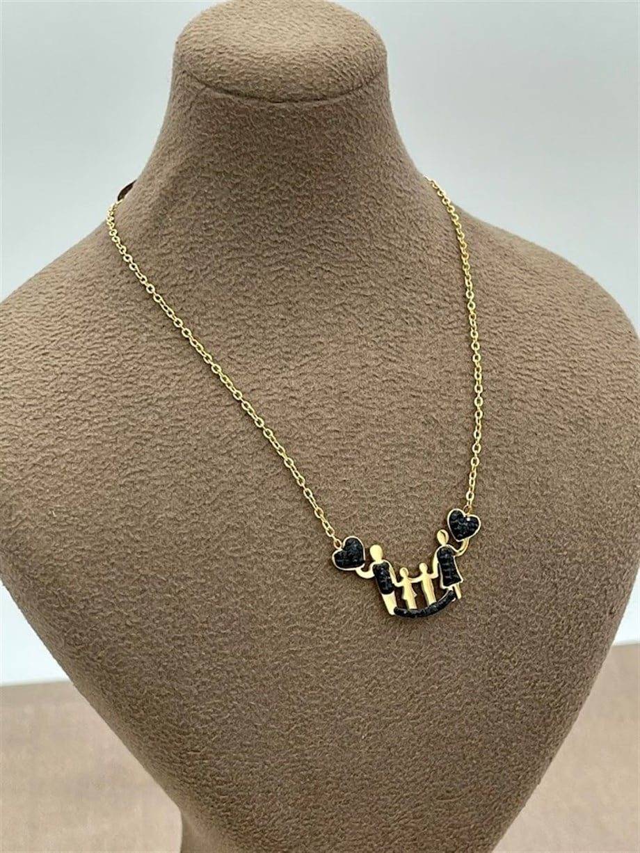 AİLE MODEL ÇELİK KOLYE