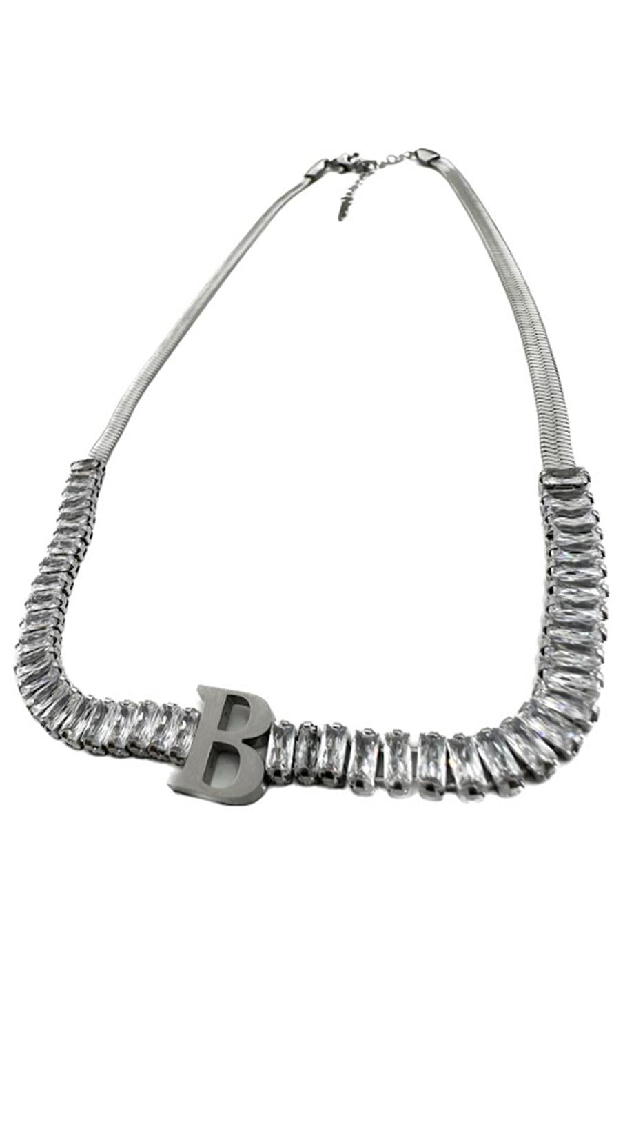 ''B'' HARF ÇELİK KOLYE