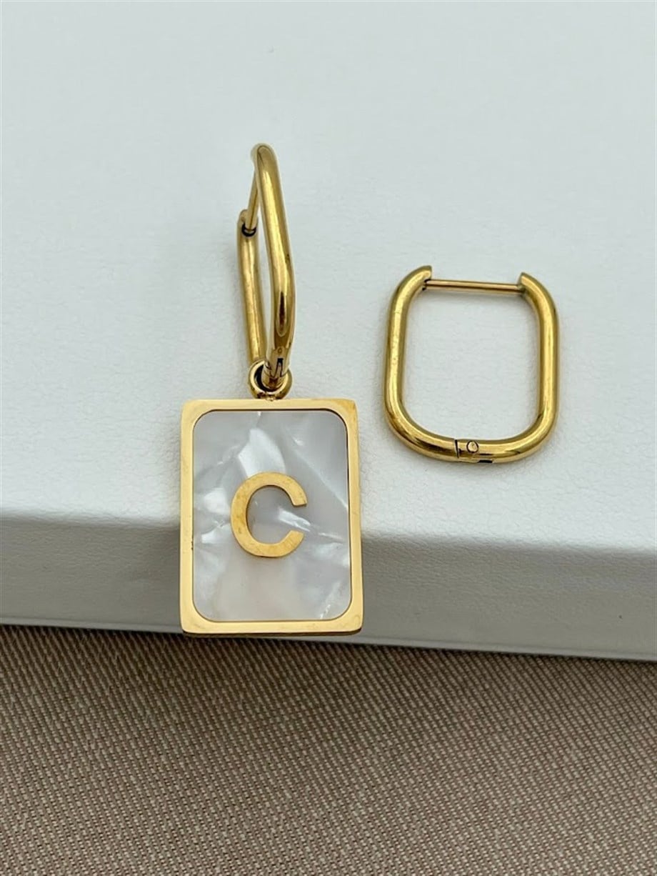 ''C'' HARF ÇELİK KÜPE