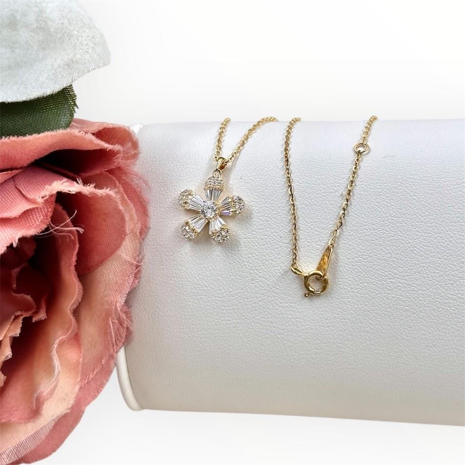 ÇİÇEK MODEL GÜMÜŞ KOLYE