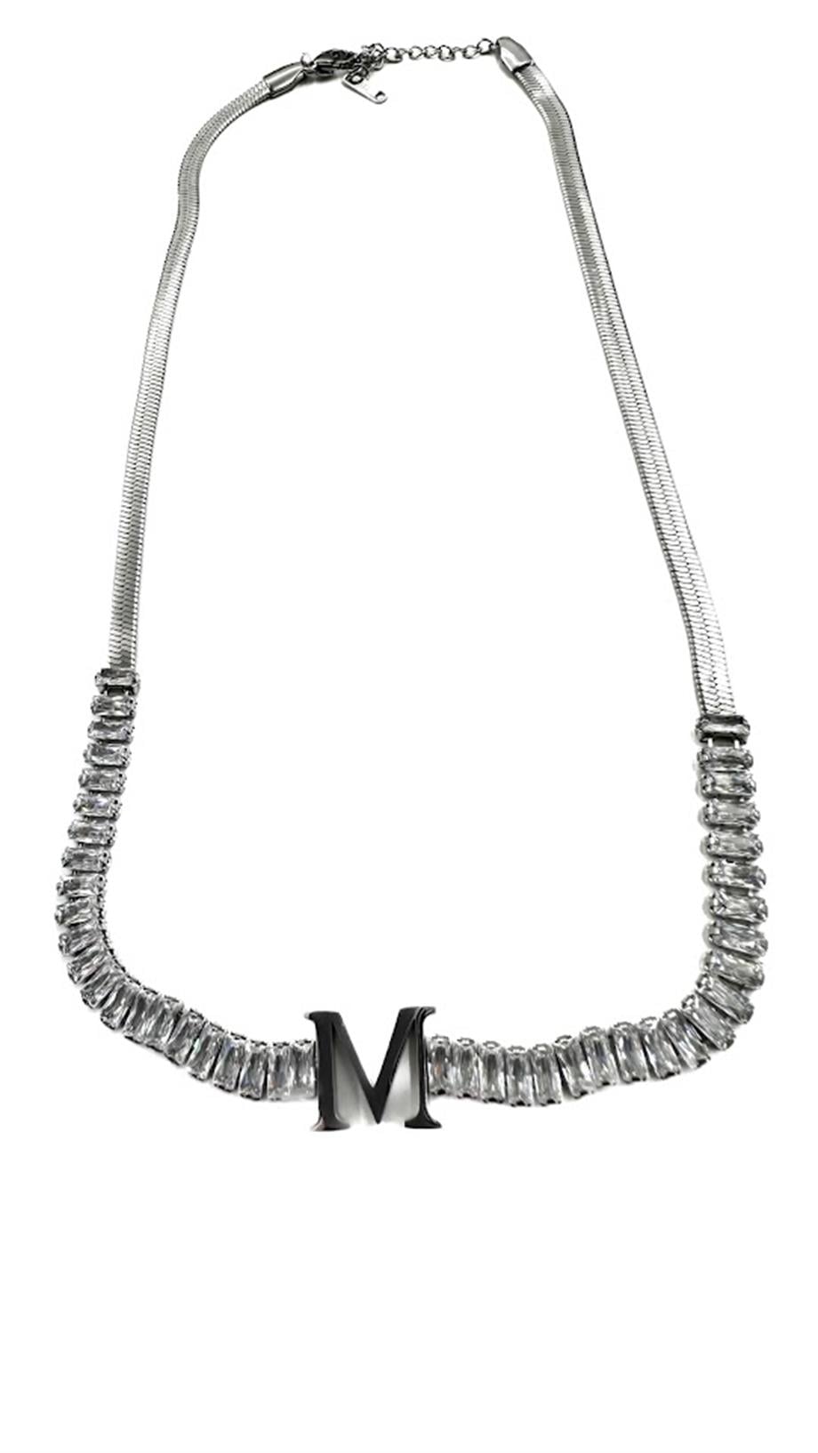 ''M'' HARF ÇELİK KOLYE