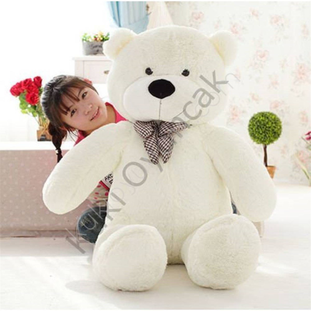 120cm Beyaz Sevimli Peluş Ayı