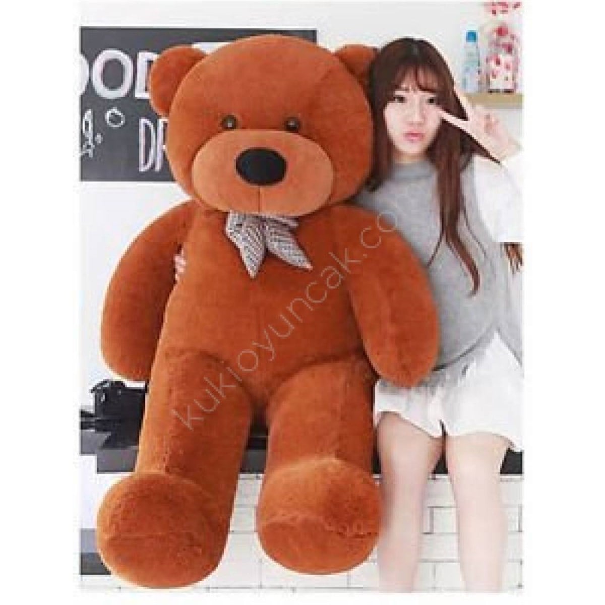 120cm Koyu Kahverengi Sevimli Peluş Ayı