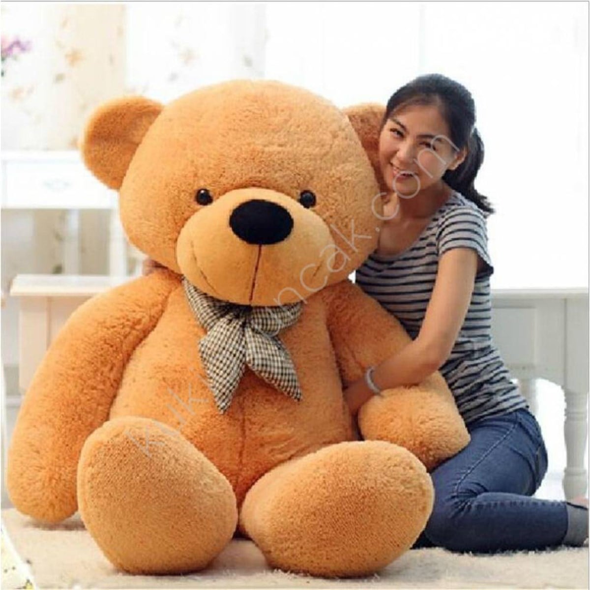 130cm Açık Kahverengi Ponçik Peluş Ayı