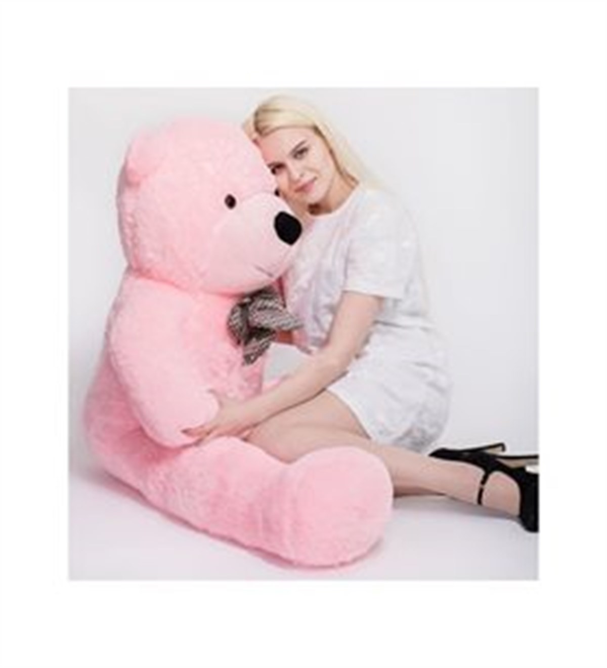 130cm Pembe Ponçik Peluş Ayı