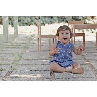 Auntie Me Organik Blue Ice 'Plant Ceramics' Dokuma Kısa Tulum