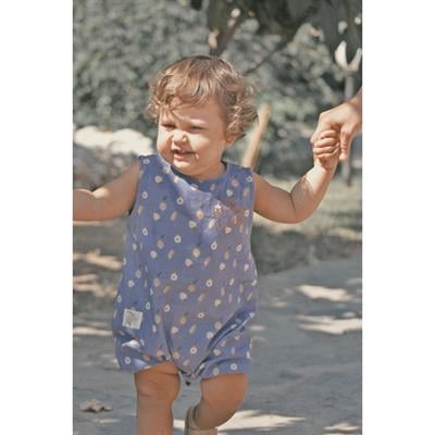 Auntie Me Organik Blue Ice 'Plant Ceramics' Dokuma Kısa Tulum