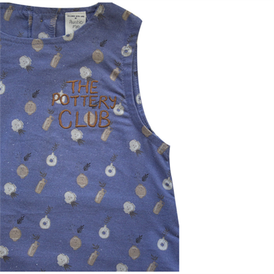 Auntie Me Organik Blue Ice 'Plant Ceramics' Dokuma Kısa Tulum