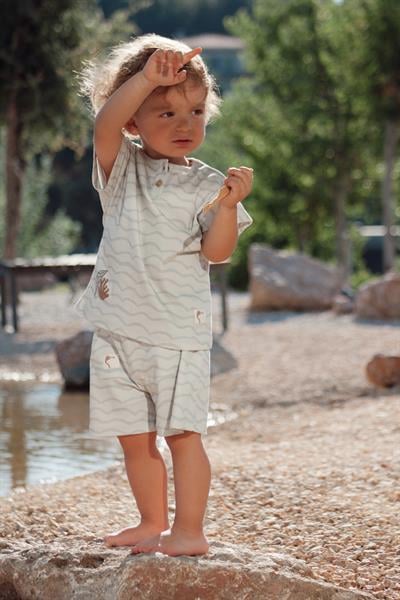 Auntie Me Organik Blue Waves 'Surfing Whale' Şort