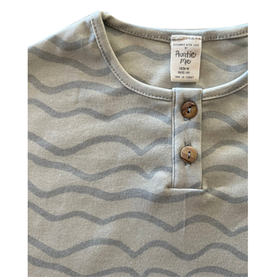 Auntie Me Organik Blue Waves 'Surfing Whale' Tişört