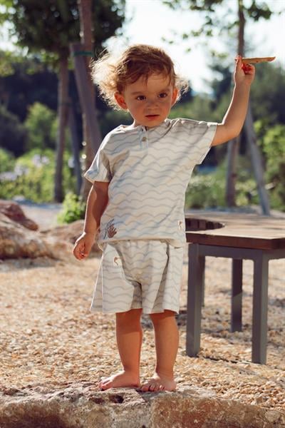 Auntie Me Organik Blue Waves 'Surfing Whale' Şort