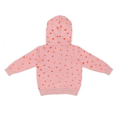 Baboo Bebek ve Çocuk Kapüşonlu Desenli Hırka - Pembe