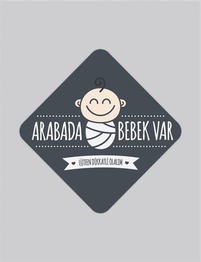 Baluna Araba Etiketi - Arabada Bebek Var