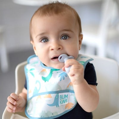 Bumkins Başlangıç Önlüğü (3-9 ay) 2li Paket - Dinosaurs & Blue Tropic