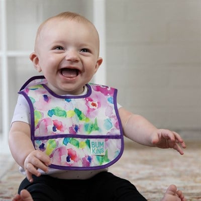 Bumkins Başlangıç Önlüğü (3-9 ay) 2li Paket - Watercolor & Brush Strokes