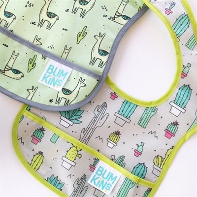 Bumkins Başlangıç Önlüğü (3-9 ay) 2li Paket - Cacti & Llama