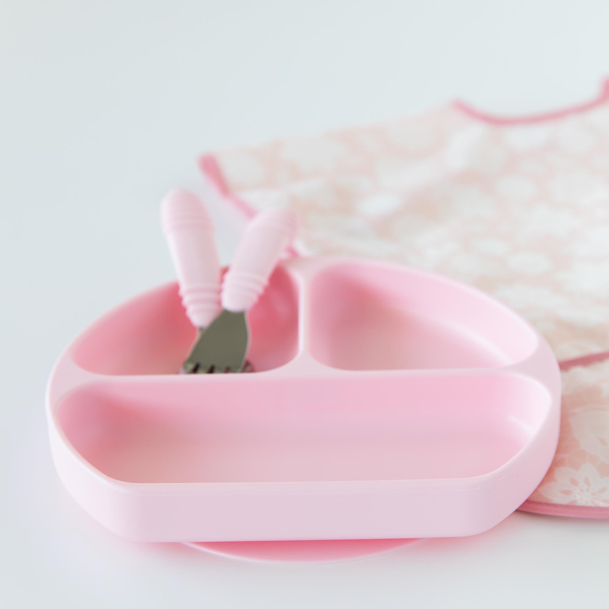 Bumkins Paslanmaz Çelik Çatal Kaşık Seti - Pink
