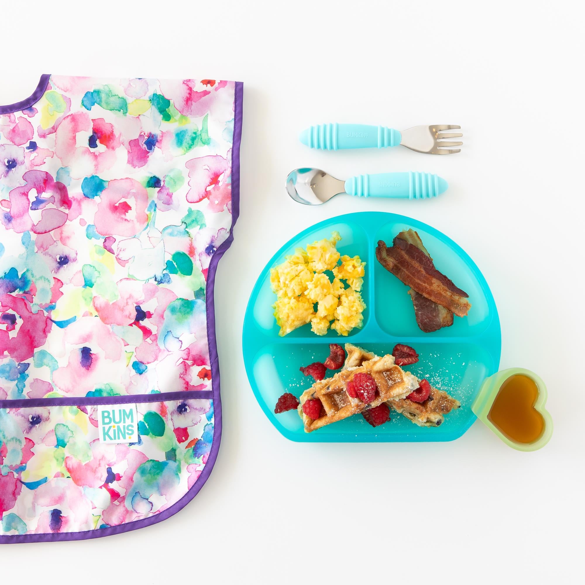 Bumkins Silikon Sos Tabağı - 2'li - Aqua Jelly