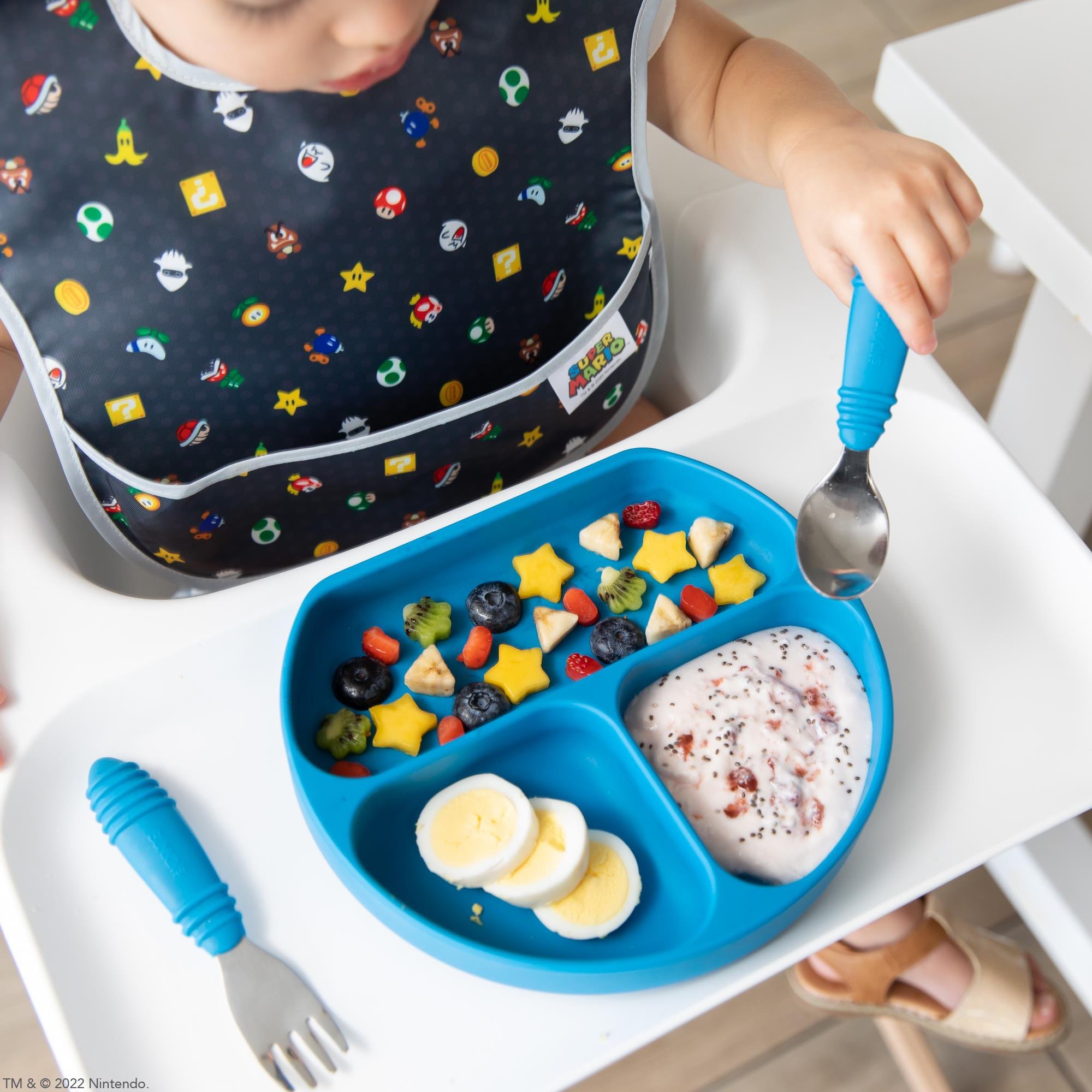 Bumkins Silikon Vakumlu Tabak - Koyu Mavi