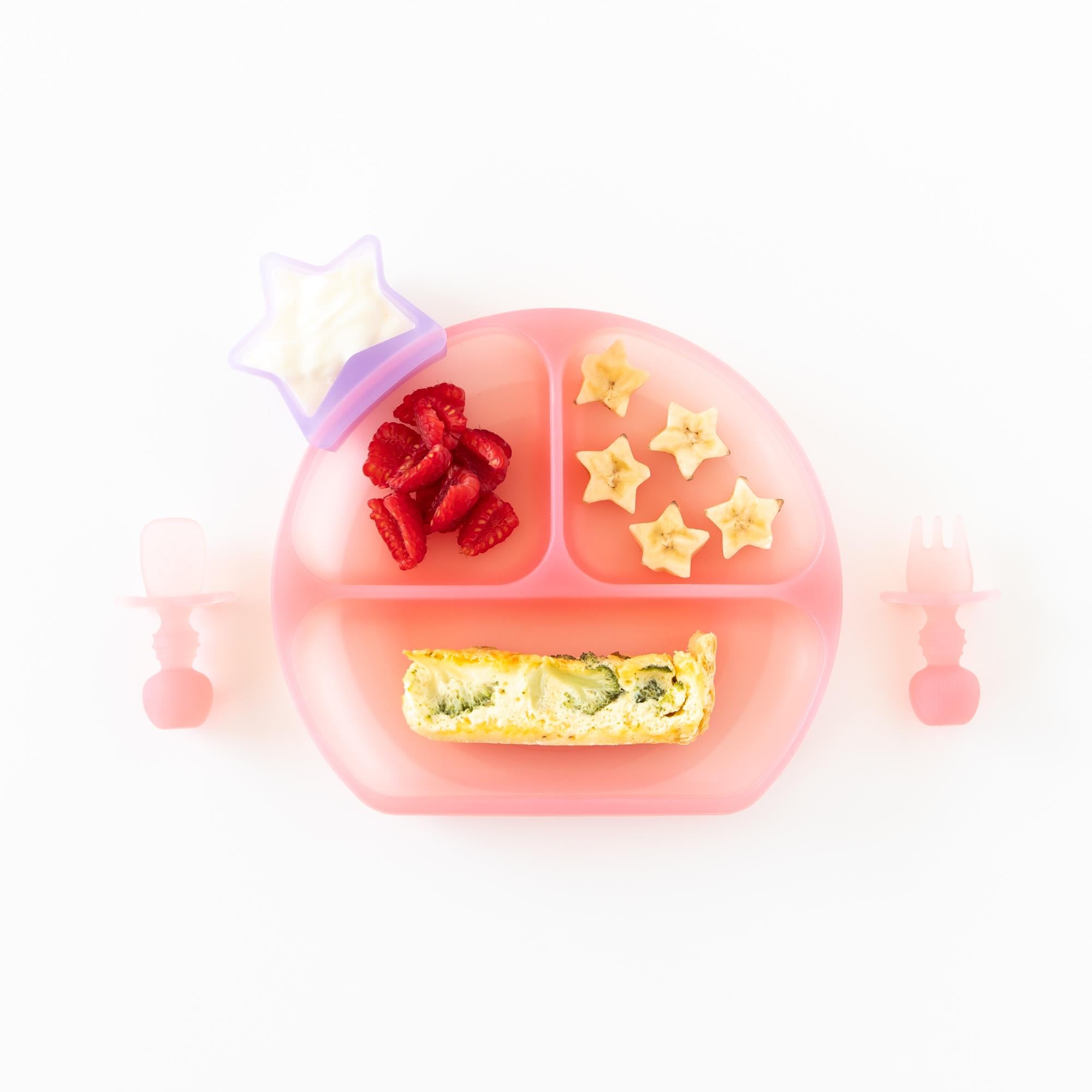 Bumkins Silikon Vakumlu Tabak - Pink Jelly