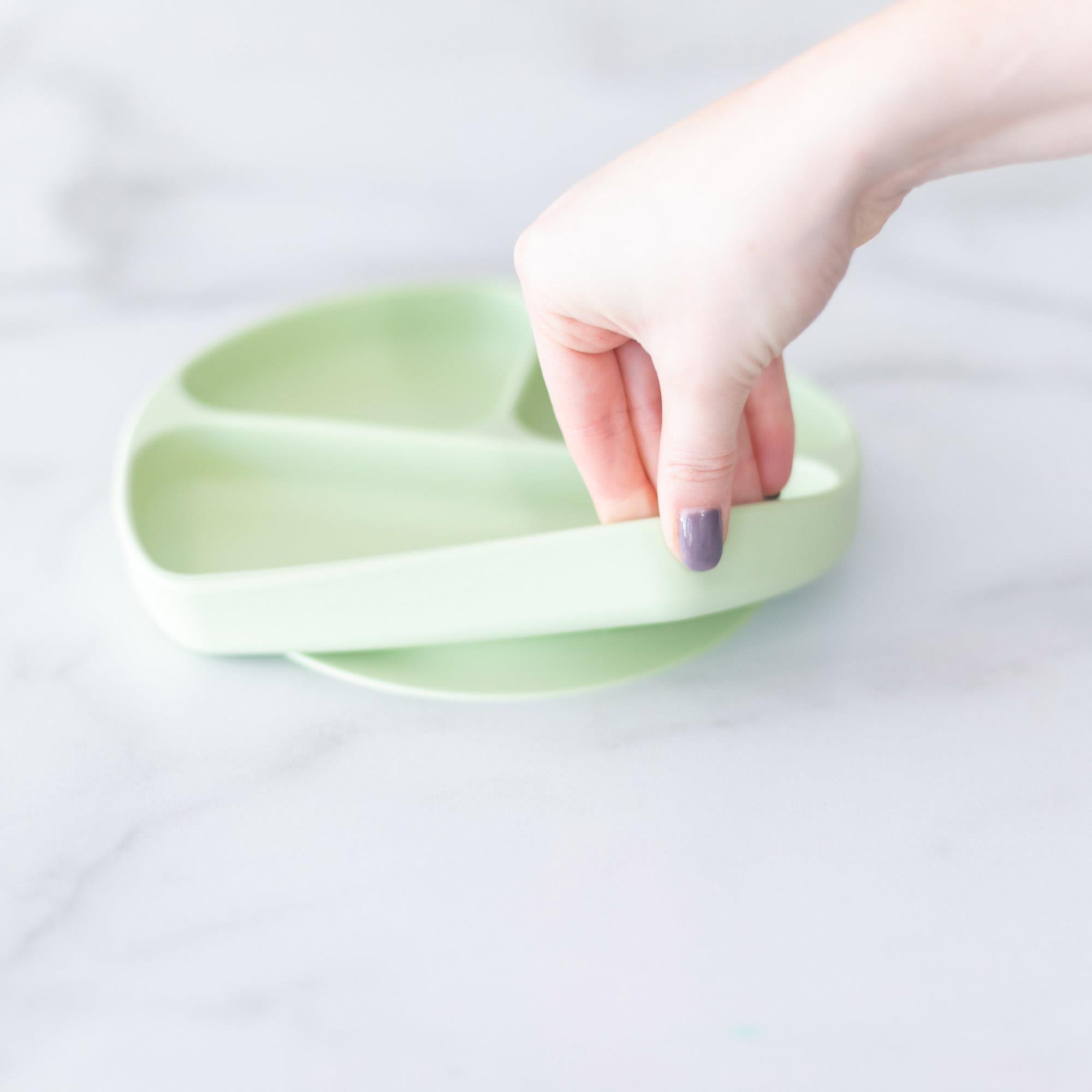 Bumkins Silikon Vakumlu Tabak - Sage